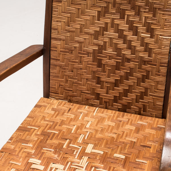 1920s Art Deco Teak & Cane Armchairs, Set of 2 - REHAUS - 1920's