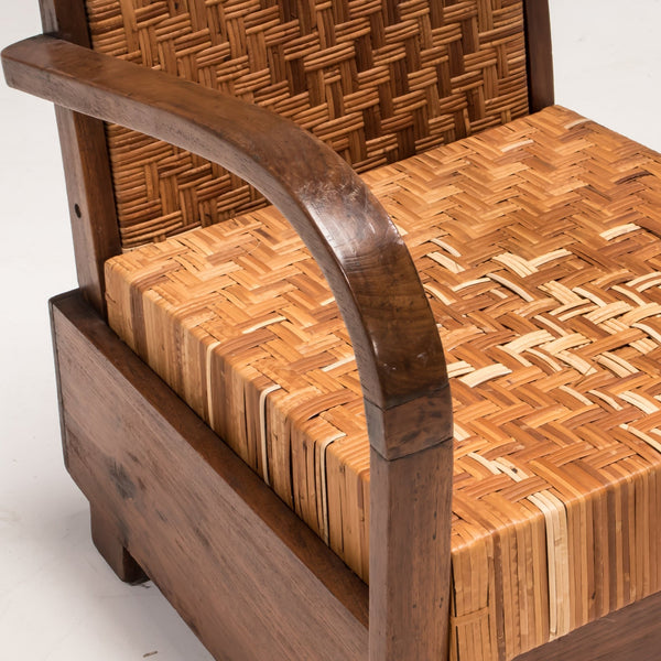 1920s Art Deco Teak & Cane Armchairs, Set of 2 - REHAUS - 1920's