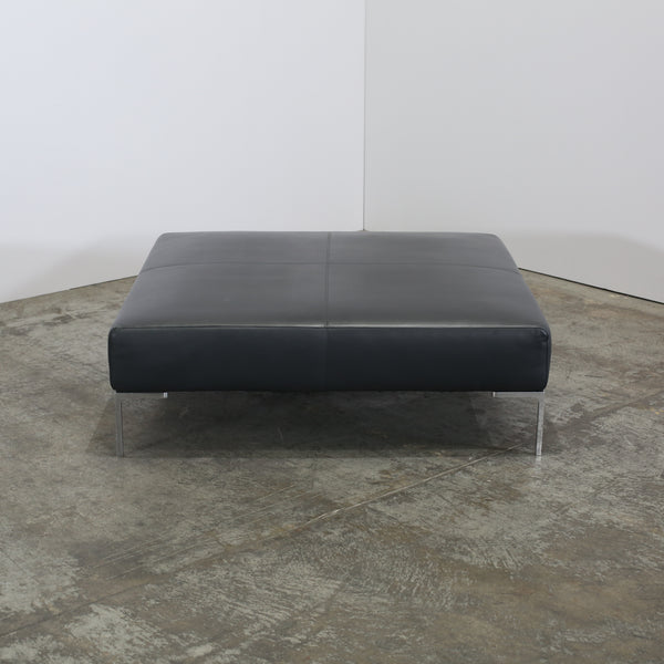 B&B Italia Charles Black Leather Ottoman