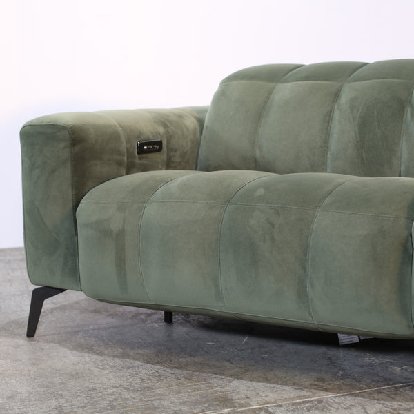 Natuzzi Editions Green Velvet Portento Sofa