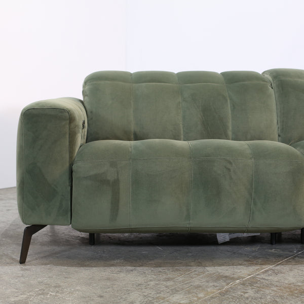 Natuzzi Editions Green Velvet Portento Sofa