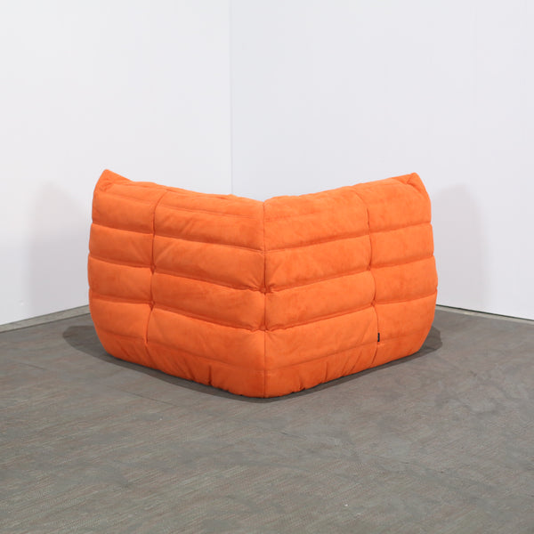 Ligne Roset Orange Modular Togo Sofa and Footstool by Michel Ducaroy, Set of Five