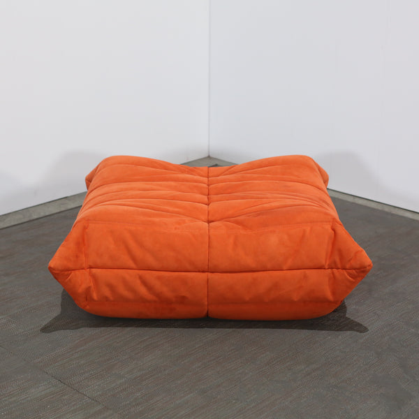 Ligne Roset Orange Modular Togo Sofa and Footstool by Michel Ducaroy, Set of Five