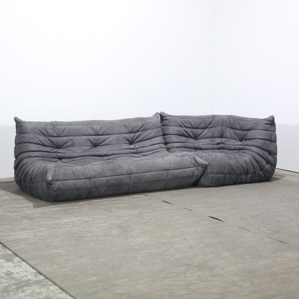 Ligne Roset Grey Corner and Three Seater Togos, Set of Two