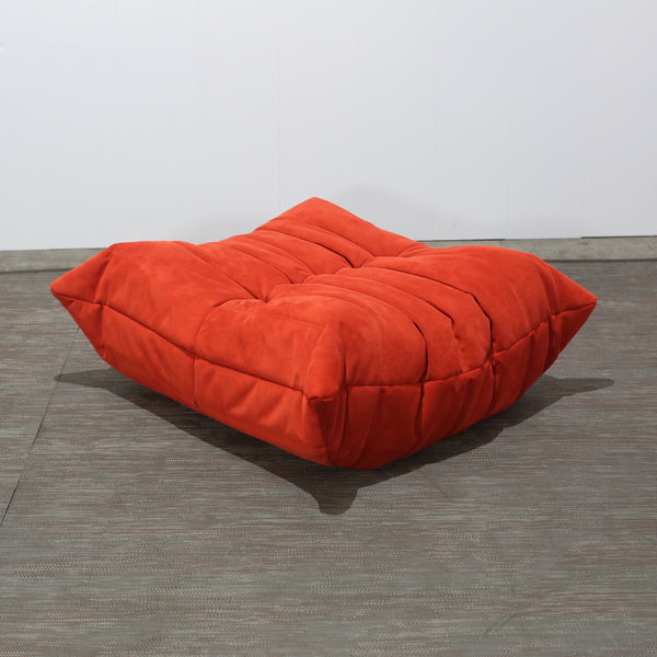 Ligne Roset Red Modular Togo Sofa and Footstool by Michel Ducaroy, Set of Five