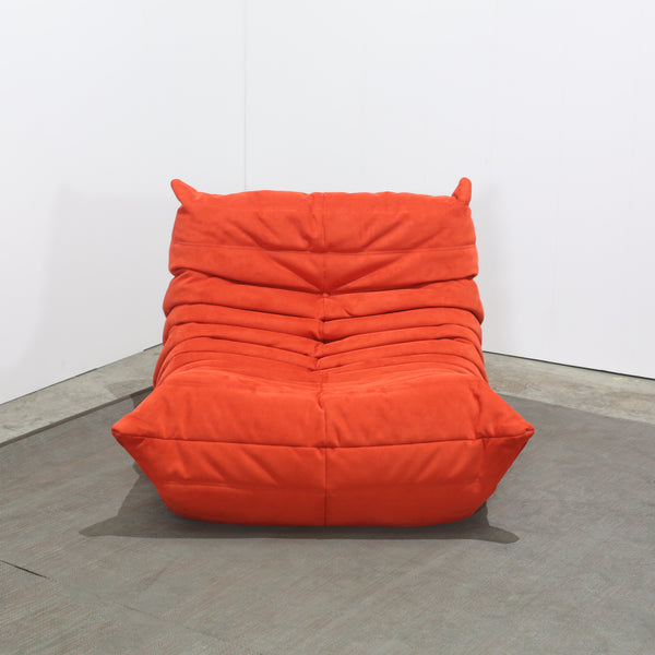 Ligne Roset Red Modular Togo Sofa and Footstool by Michel Ducaroy, Set of Five
