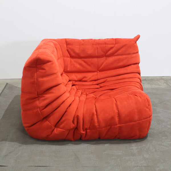Ligne Roset Red Modular Togo Sofa and Footstool by Michel Ducaroy, Set of Five