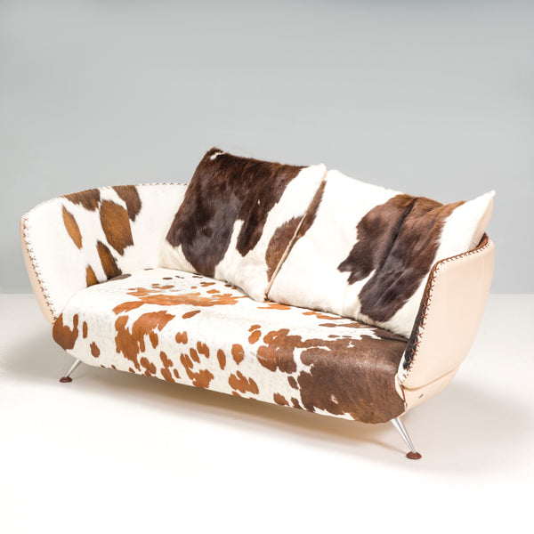 De Sede DS-102 Leather Pony Hide Three Seater Curved Sofa By Mathias Hoffmann