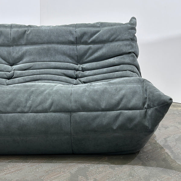 Ligne Roset Light Grey Three Seater Alcantara Togo Sofa by Michel Ducaroy