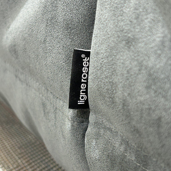 Ligne Roset Light Grey Three Seater Alcantara Togo Sofa by Michel Ducaroy