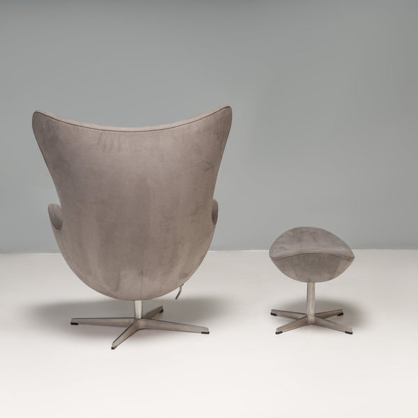 Arne Jacobsen for Fritz Hansen Grey Suede Egg Chair & Footstool @ REHAUS