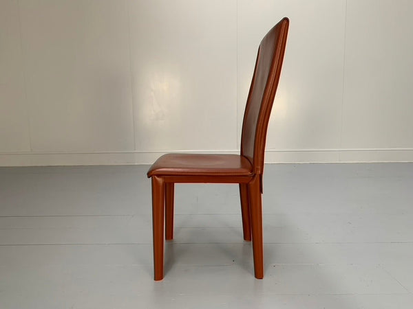 Arper Dining Chairs - In Brown Saddle Leather, Set of Six @ REHAUS