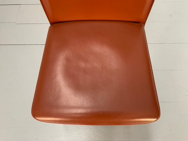 Arper Dining Chairs - In Brown Saddle Leather, Set of Six @ REHAUS