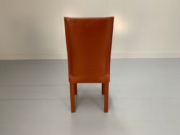 Arper Dining Chairs - In Brown Saddle Leather, Set of Six @ REHAUS