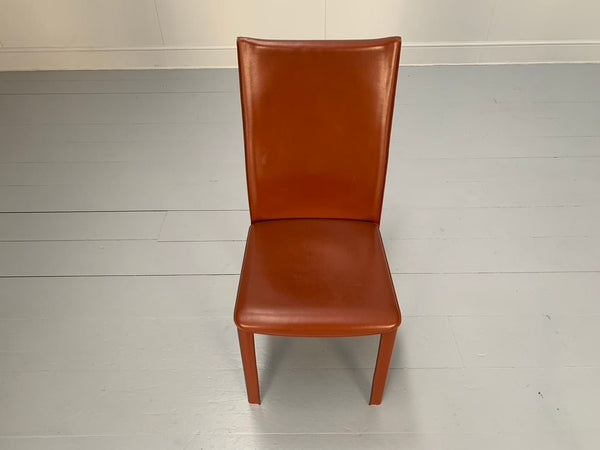 Arper Dining Chairs - In Brown Saddle Leather, Set of Six @ REHAUS