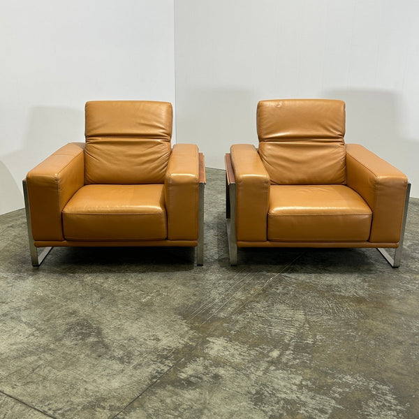 Bamboo Leather Armchair by Nicoletti, Set of Two @ REHAUS