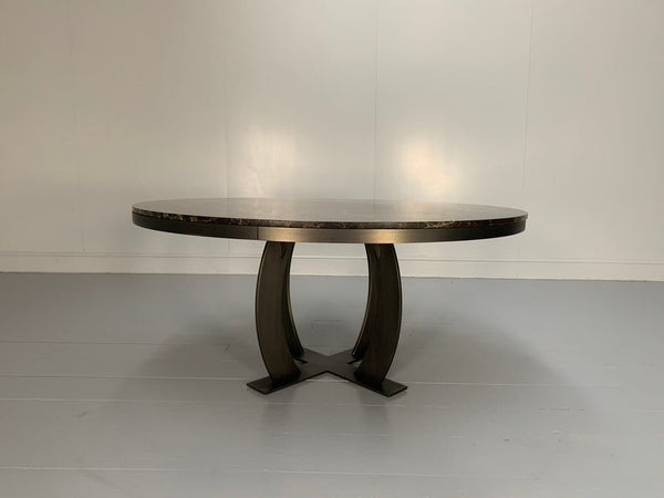 Baxter of Italy Gilbert Round Circular Dining Table - In Emperador Marble @ REHAUS