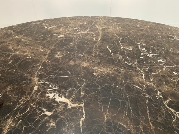 Baxter of Italy Gilbert Round Circular Dining Table - In Emperador Marble @ REHAUS