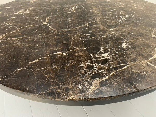 Baxter of Italy Gilbert Round Circular Dining Table - In Emperador Marble @ REHAUS