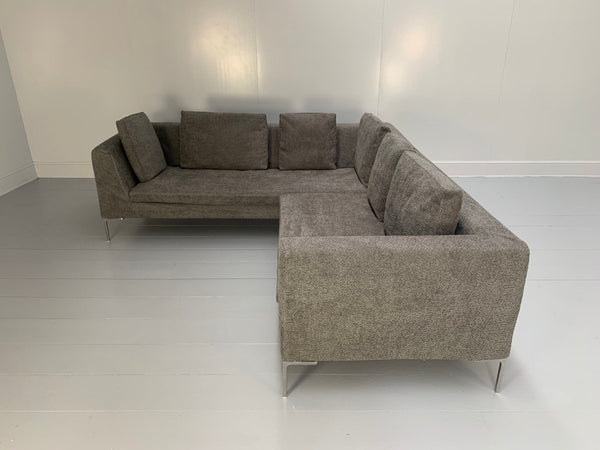 B&B Italia Charles L - Shape Sofa - In Dark Grey Boucle @ REHAUS