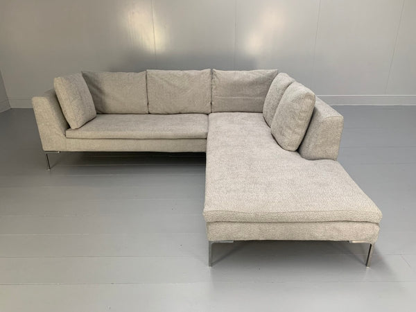 B&B Italia Charles L - Shape Sofa - In Pale Grey Boucle @ REHAUS