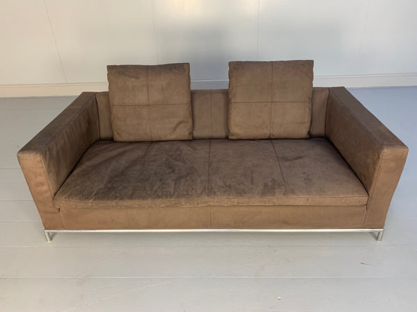 B&B Italia George Sofa - 2.5 - Seat Sofa in Brown Alcantara Suede @ REHAUS