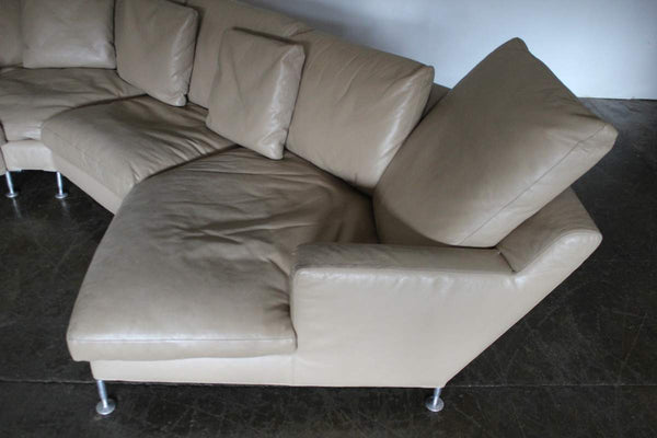 B&B Italia Harry 6 - Seat L - Shape Chaise - End Sofa & Ottoman In Pale - Brown Gamma Leather @ REHAUS