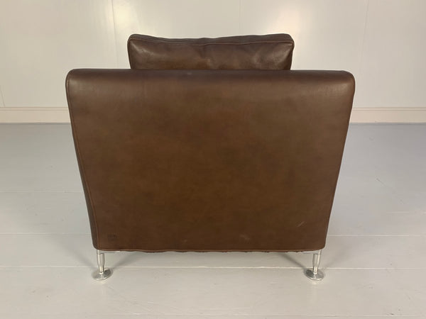 B&B Italia Harry H85 Armchairs - in Brown Gamma Leather, Set of 2 @ REHAUS