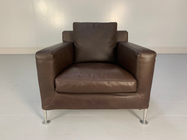 B&B Italia Harry H85 Armchairs - in Brown Gamma Leather, Set of 2 @ REHAUS