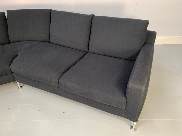 B&B Italia Harry HL375 5 - Seat Sofa in Black Grey Basketweave Fabric @ REHAUS