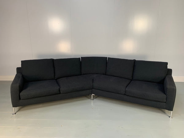 B&B Italia Harry HL375 5 - Seat Sofa in Black Grey Basketweave Fabric @ REHAUS
