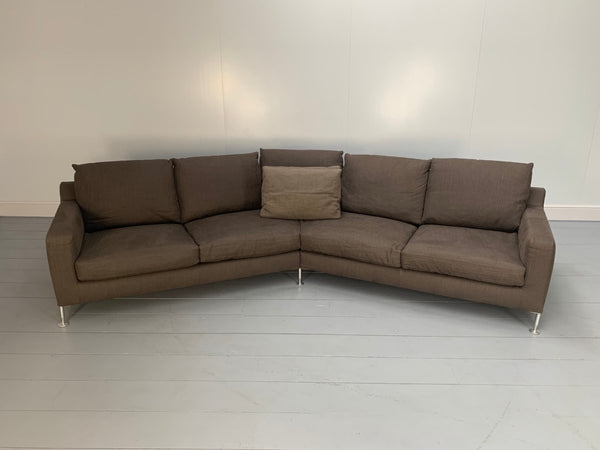 B&B Italia Harry HL375 5 - Seat Sofa - in Dark Brown Linen @ REHAUS