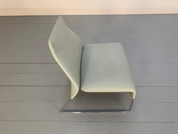 B&B Italia Lazy 05 Armchairs - In Pale Grey Blue Gamma Leather, set of 2 @ REHAUS