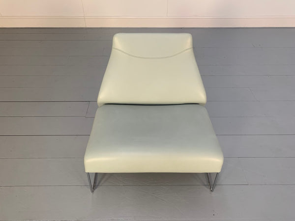 B&B Italia Lazy 05 Armchairs - In Pale Grey Blue Gamma Leather, set of 2 @ REHAUS