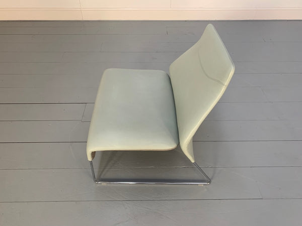 B&B Italia Lazy 05 Armchairs - In Pale Grey Blue Gamma Leather, set of 2 @ REHAUS