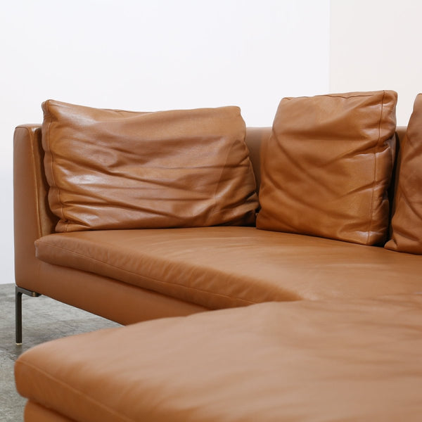 B&B Italia Leather Charles Chaise Longue Sofa by Antonio Citterio @ REHAUS