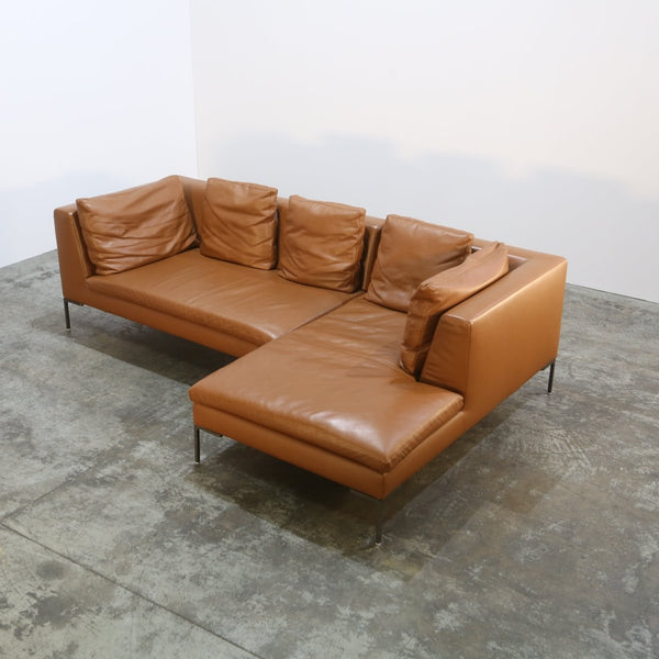 B&B Italia Leather Charles Chaise Longue Sofa by Antonio Citterio @ REHAUS