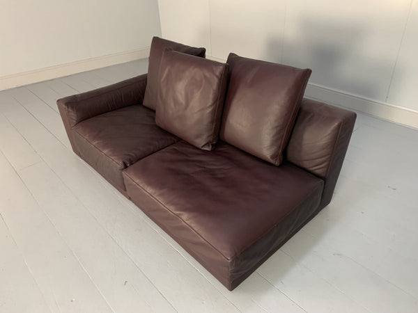 B&B Italia Luis 3 - Seat Chaise - End Sofa - In Oxblood Deep Red Alfa Leather @ REHAUS
