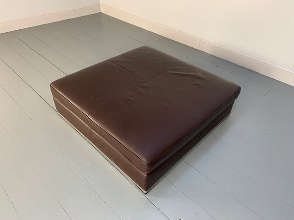 B&B Italia Maxalto Apta Footstool Sofa Table in Dark Brown Gamma Leather @ REHAUS