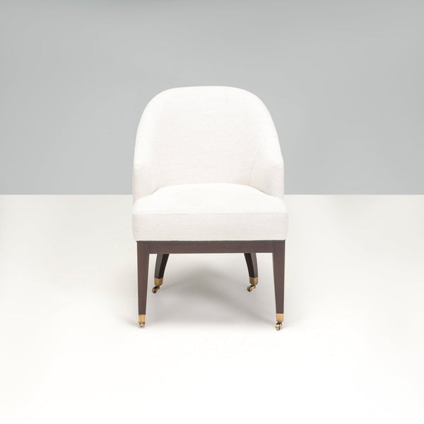 Bespoke Traditional Beige Upholstered With Piping Office Chair @ REHAUS