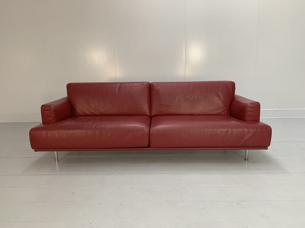 Cassina 253 Nest 2.5 - Seat Sofa & Bench Footstool - In Red Pelle Leather @ REHAUS