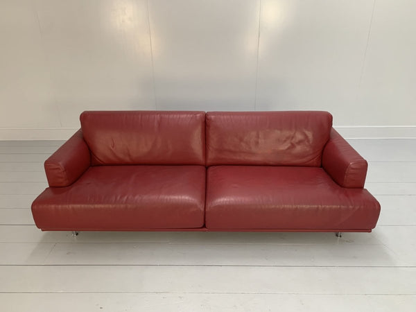 Cassina 253 Nest 2.5 - Seat Sofa & Bench Footstool - In Red Pelle Leather @ REHAUS