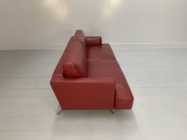 Cassina 253 Nest 2.5 - Seat Sofa & Bench Footstool - In Red Pelle Leather @ REHAUS