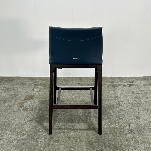 Cattelan Italia Arcadia Blue Leather Bar Stools by Paolo Cattelan, Set of Four @ REHAUS