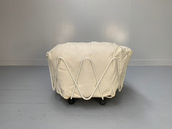 Edra Corbeille Armchair - In Ivory White Leather @ REHAUS