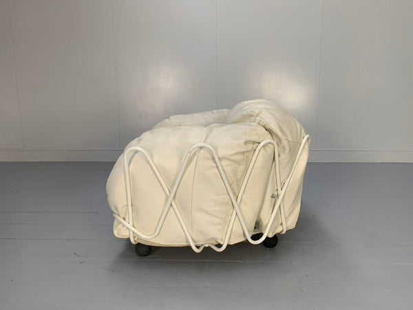 Edra Corbeille Armchair - In Ivory White Leather @ REHAUS