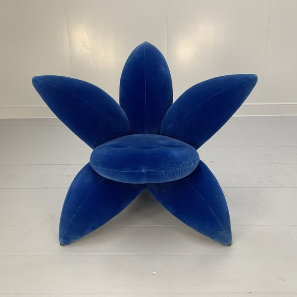 Edra Getsuen Lily Armchair - In Blue Velvet @ REHAUS