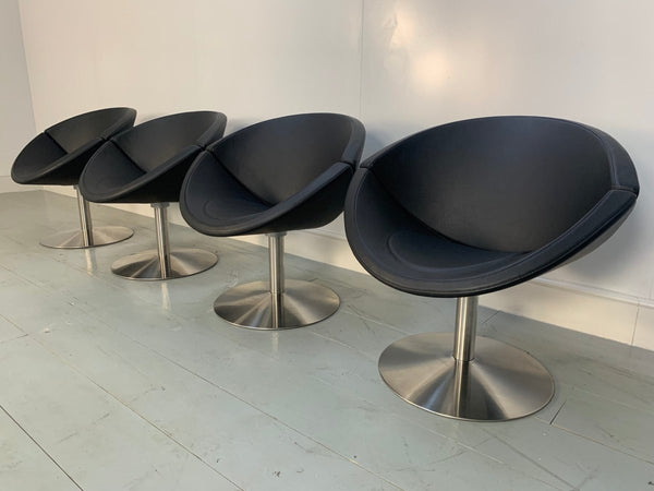 Erik Jorgensen Apollo EJ 96 Chairs in Dark Black Brown Leather, Set of 4 @ REHAUS