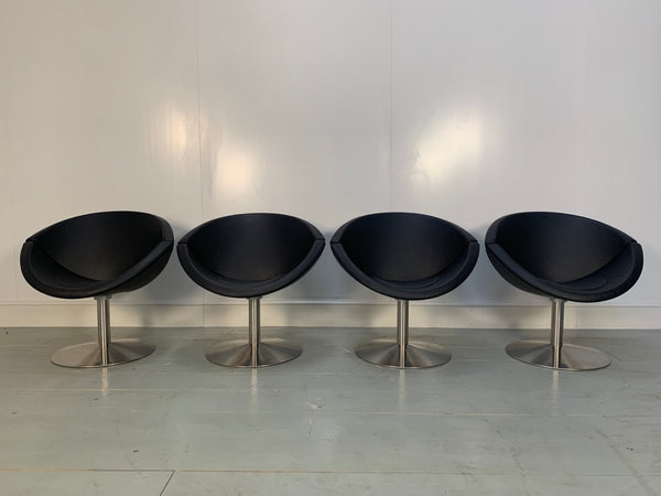 Erik Jorgensen Apollo EJ 96 Chairs in Dark Black Brown Leather, Set of 4 @ REHAUS