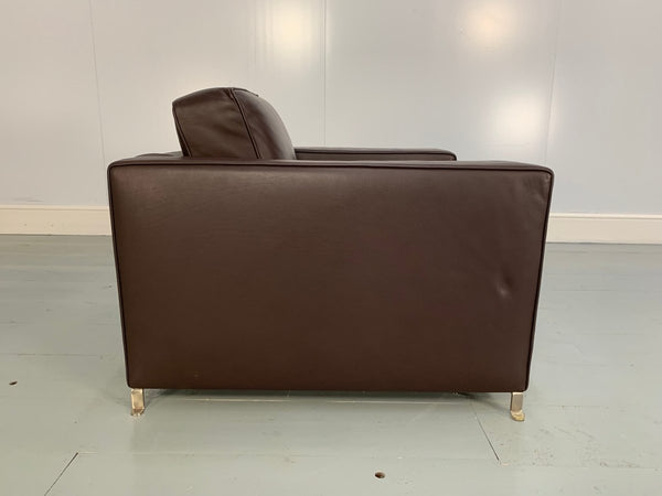 Flexform Bob Movement Armchair in Dark Brown Leather @ REHAUS